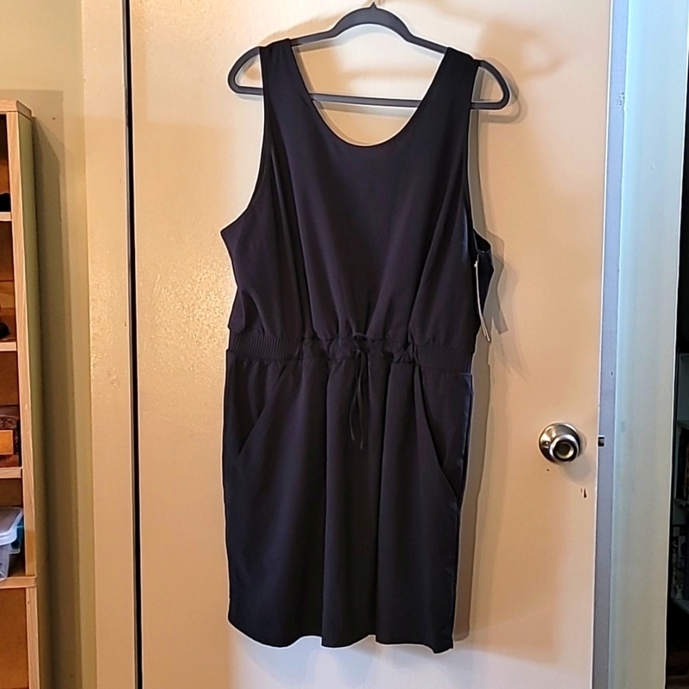 NWT All in Motion Lightweight Black Tank Dress with Hidden Zipper Pocket - XXL